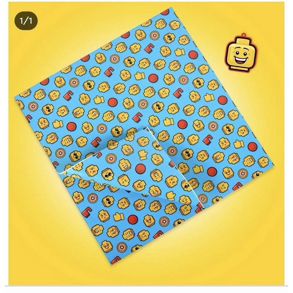 LEGO Gift Wrapping Paper 2 Prints 2 Sheets Holiday Birthday Gift Wrap NEW Sealed